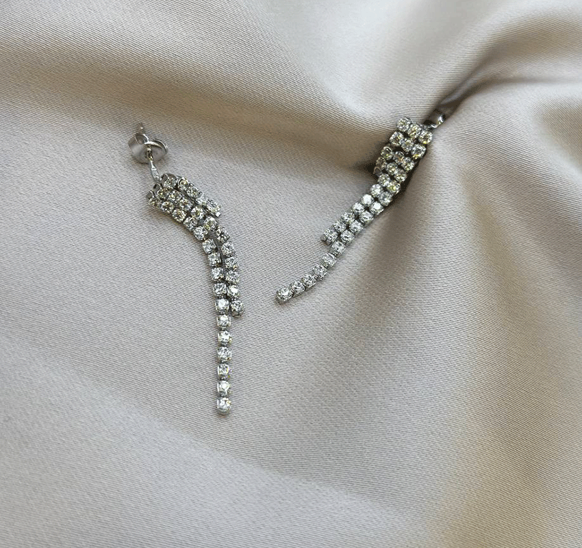 Cercei din aur alb cu zirconiu