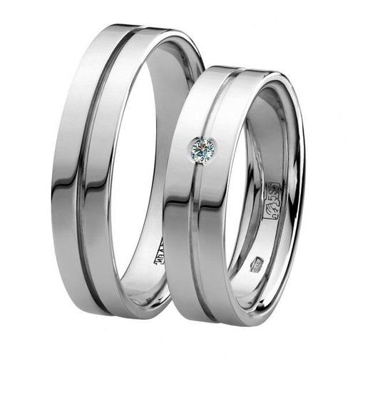 Wedding rings made of White gold|Rose gold|Yellow gold with zircon