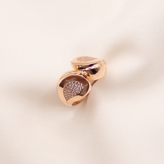 Inel din aur roz cu zircon