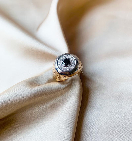 Inel din aur roz cu zircon