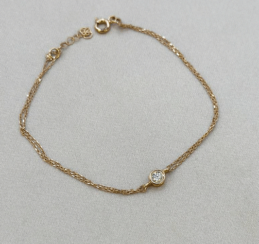 Rose gold bracelet with zircon