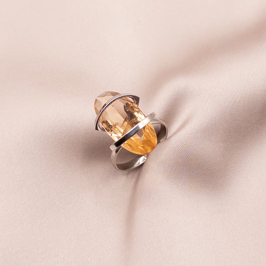 Sterling silver ring with cubic zirconia
