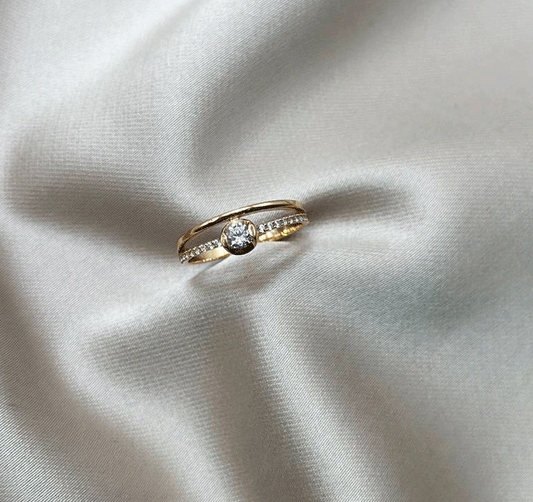 Помолвочное кольцо из розового золота