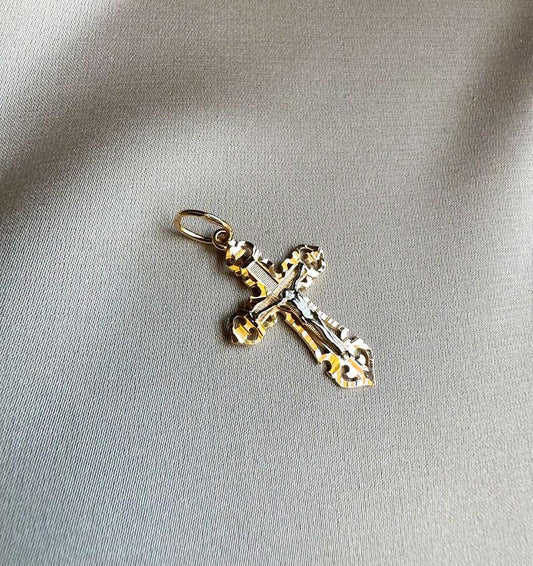 Крестик из розового золота
