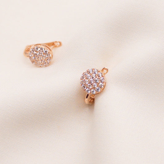 Rose gold earrings with zircon