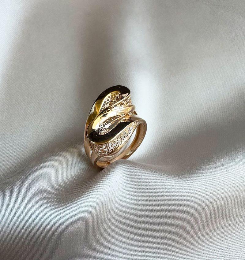 Inel din aur roz cu zirconiu