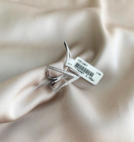 Inel din aur alb cu diamant de 0,37 ct