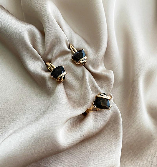 Rose gold set with smoky topaz