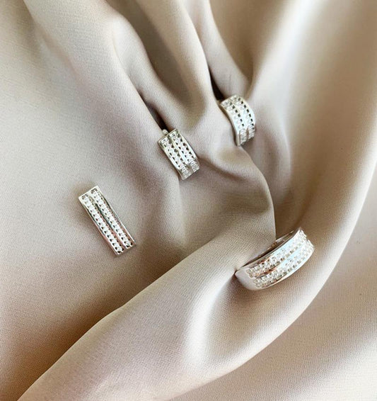 Set de argint cu zirconiu