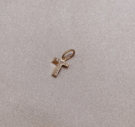 Кулон-Буква из розового золота с цирконом