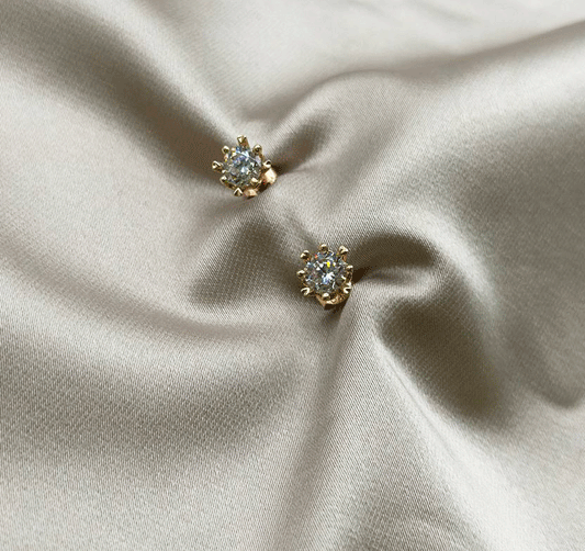 Rose gold earrings with zircon