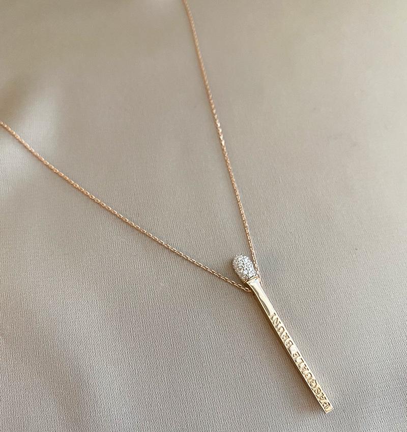 Colier din aur roz cu zirconiu