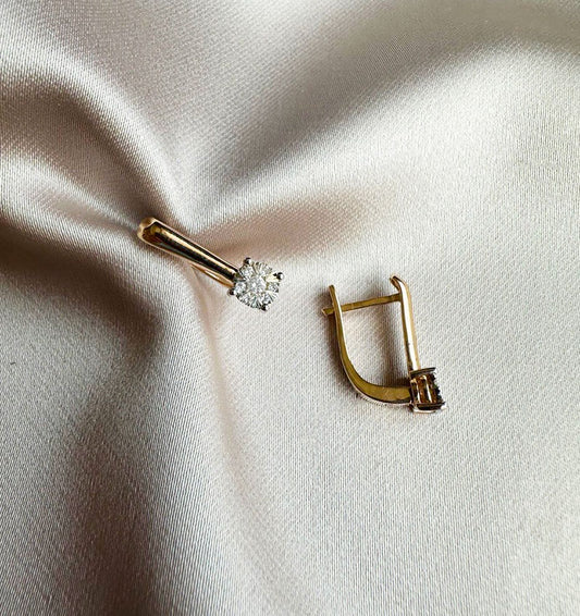 Rose gold earrings with 0.16ct diamond