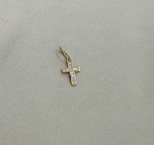Cruciuliță din aur roz cu zirconiu