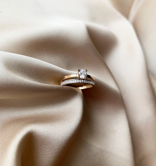 Помолвочное кольцо из розового золота