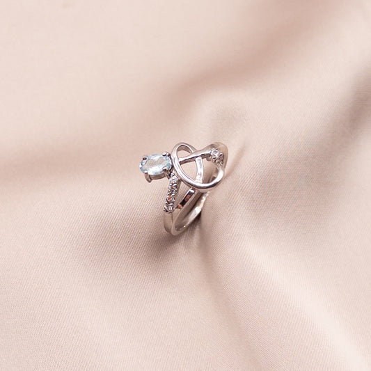 Silver ring with cubic zirconia