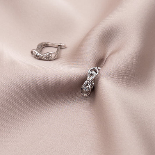 Серьги из серебра с цирконом