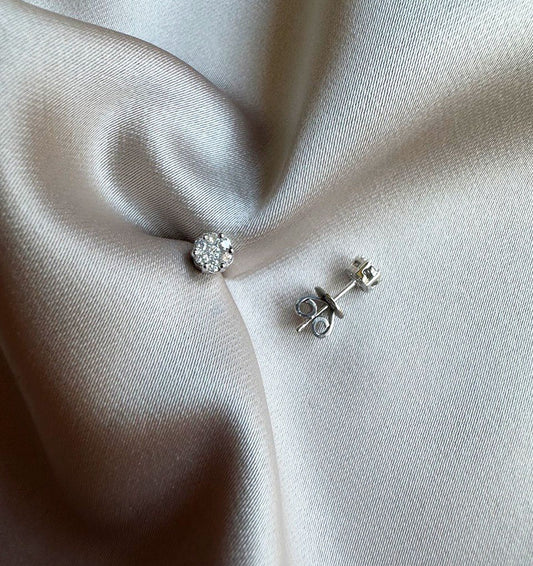 White Gold Diamond Stud Earrings 0.18ct
