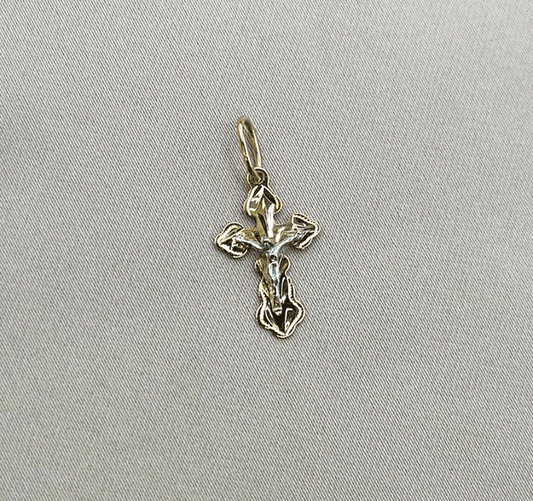 Cruce din aur roz cu zirconiu