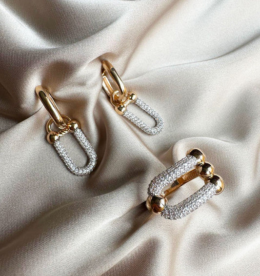 Rose gold set with zircon