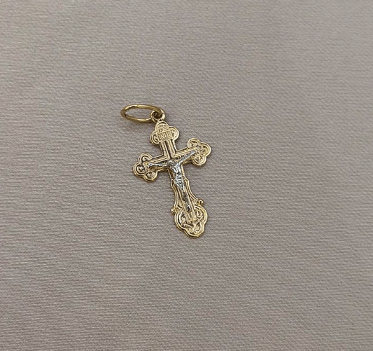 Крестик из розового золота