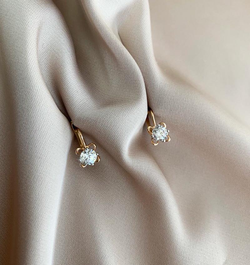 Серьги из розового золота