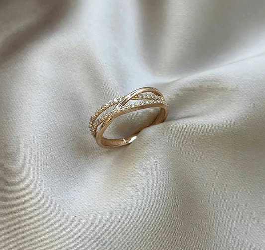 Inel din aur roz cu zirconiu