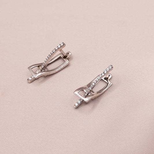 Серьги из серебра с цирконом