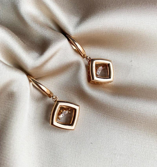 Set de aur roz cu zircon