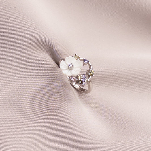 Silver ring with cubic zirconia