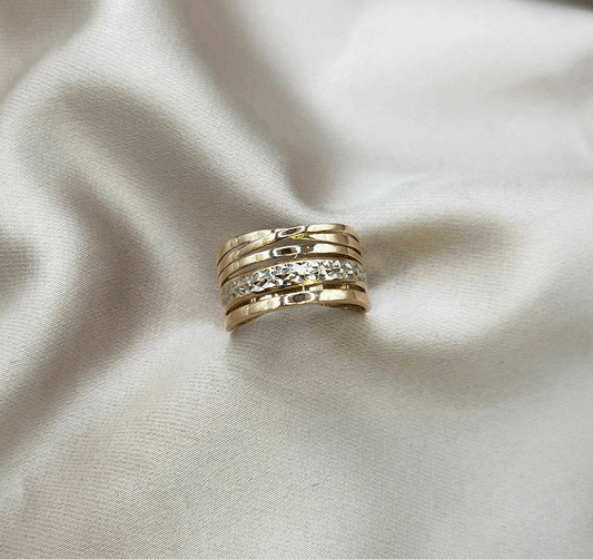 Inel din aur roz cu zirconiu