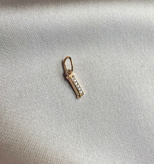 Кулон-Буква из розового золота с цирконом