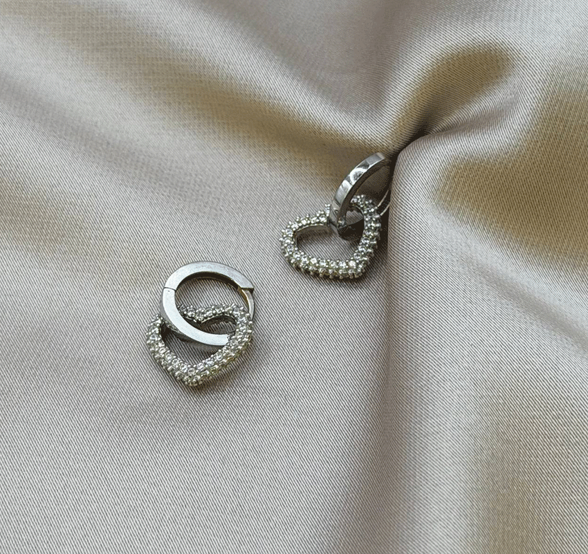 Cercei din aur roz cu zirconiu