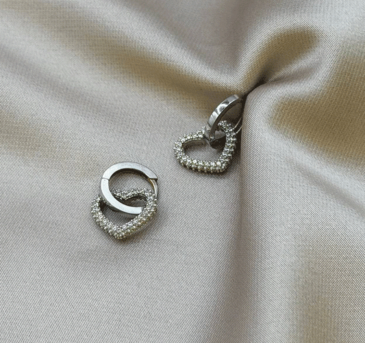 Rose gold earrings with zircon