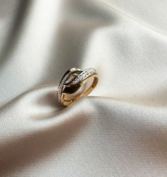 Inel din aur roz cu zircon