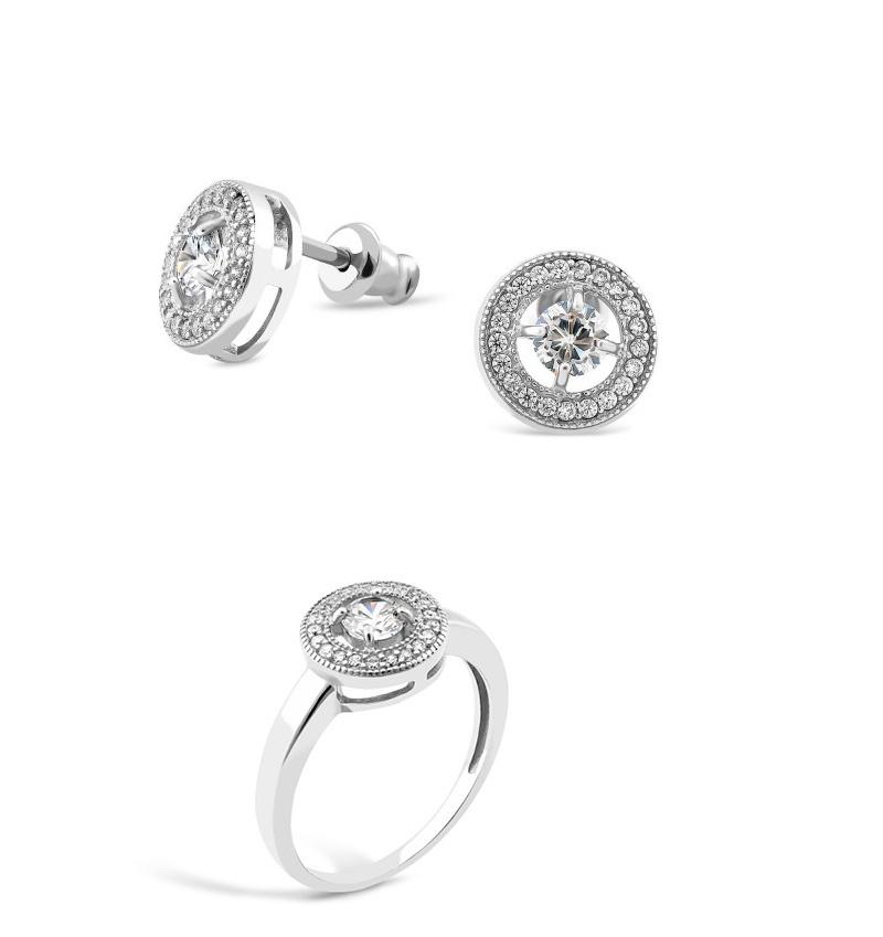 Argint încrustat cu zirconiu