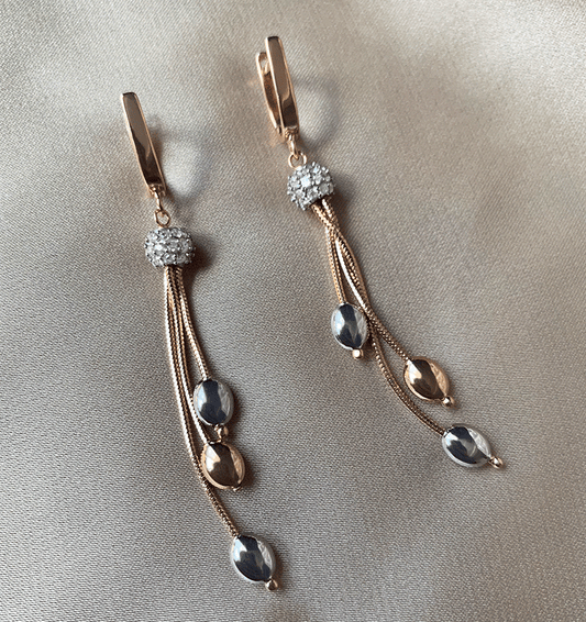 Rose gold earrings with zircon