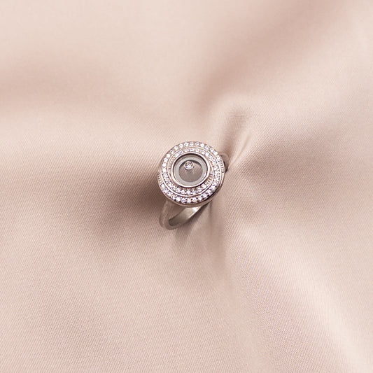 Silver ring with cubic zirconia