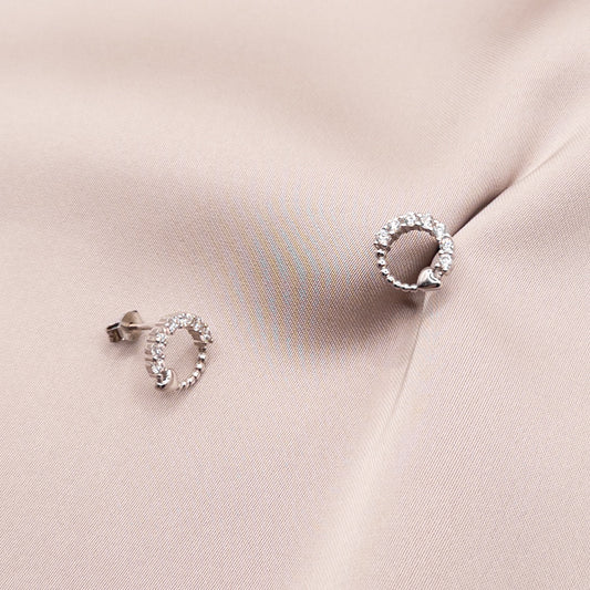 Серьги из серебра с цирконом