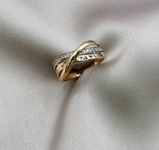 Inel din aur roz cu zircon