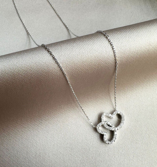 Colier din aur alb cu diamant de 0,28 ct