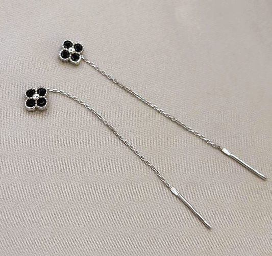 White gold earrings with zircon