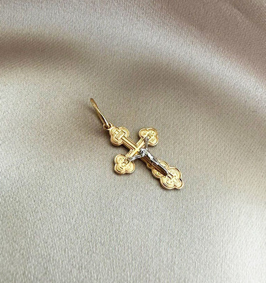 Крестик из розового золота