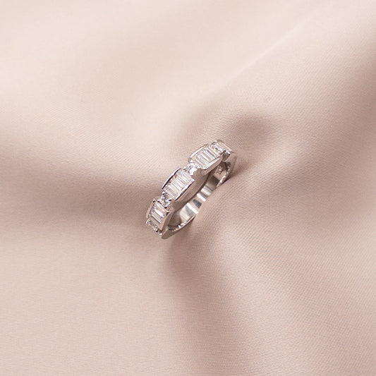 Silver ring with cubic zirconia