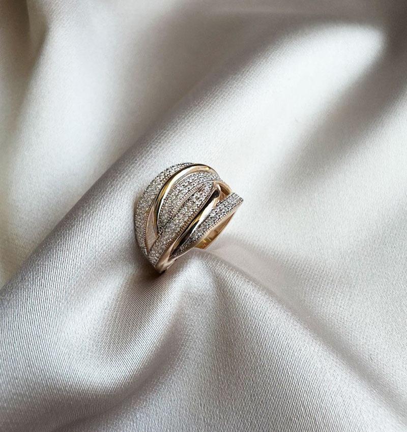 Inel din aur roz cu zirconiu