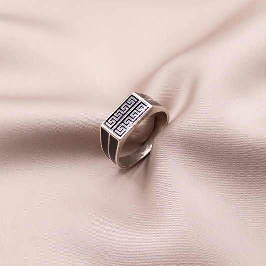 Silver ring with cubic zirconia