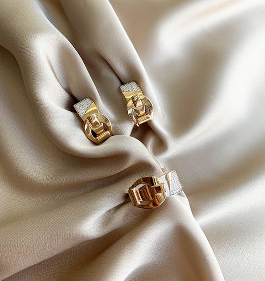 Rose gold set with zircon