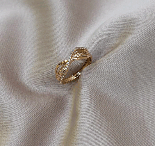 Inel din aur roz cu zircon