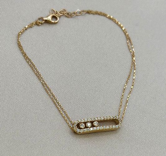 Brățară din aur roz cu zirconiu