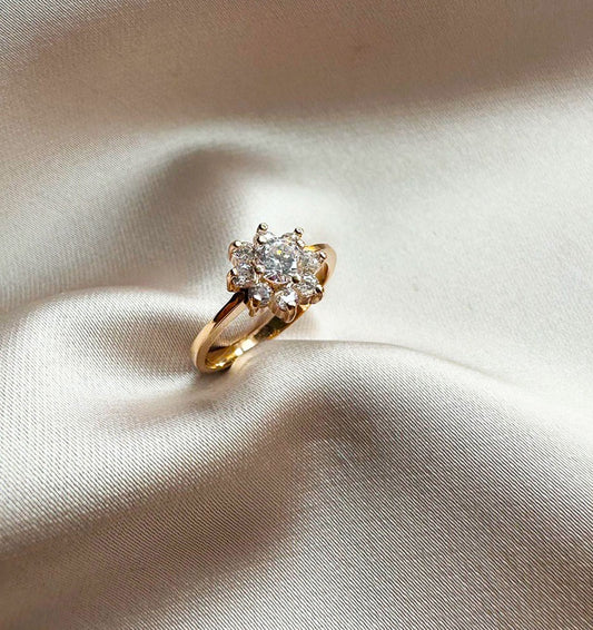 Inel din aur roz cu zircon
